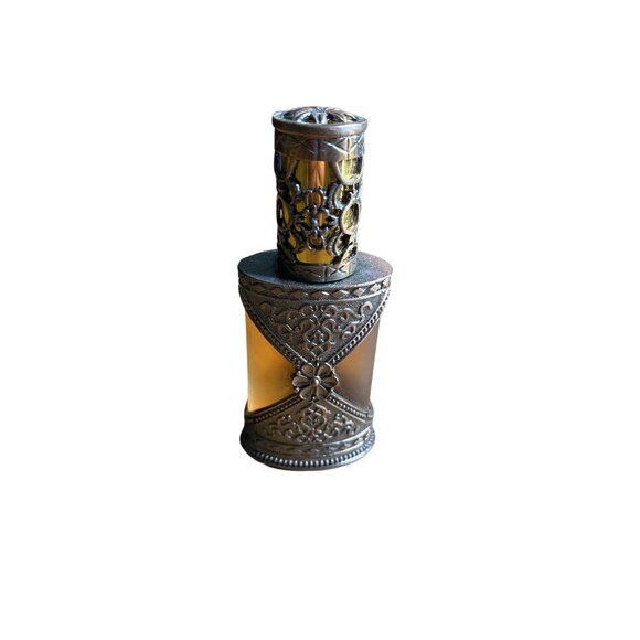 Vintage Ornate Perfume Bottle - Amber Glass & Metalwork Unknown Scent - Picture 2 of 7